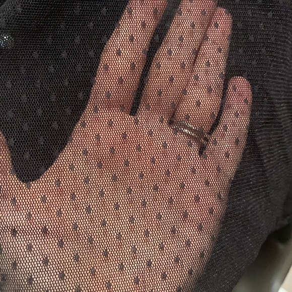 JASPAL Sheer Lace black blouse with pearl details - Picture 4 of 7